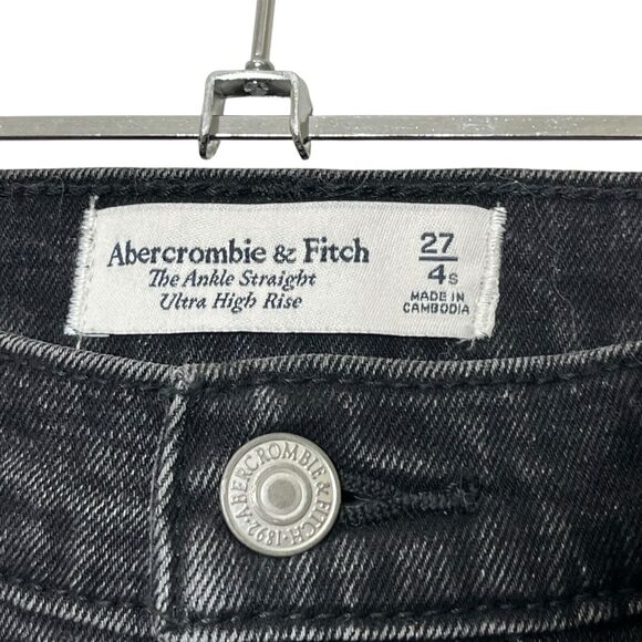 Abercrombie & Fitch Ultra High Rise Ankle Straight Distressed Jeans Women’s 27S - Picture 4 of 12